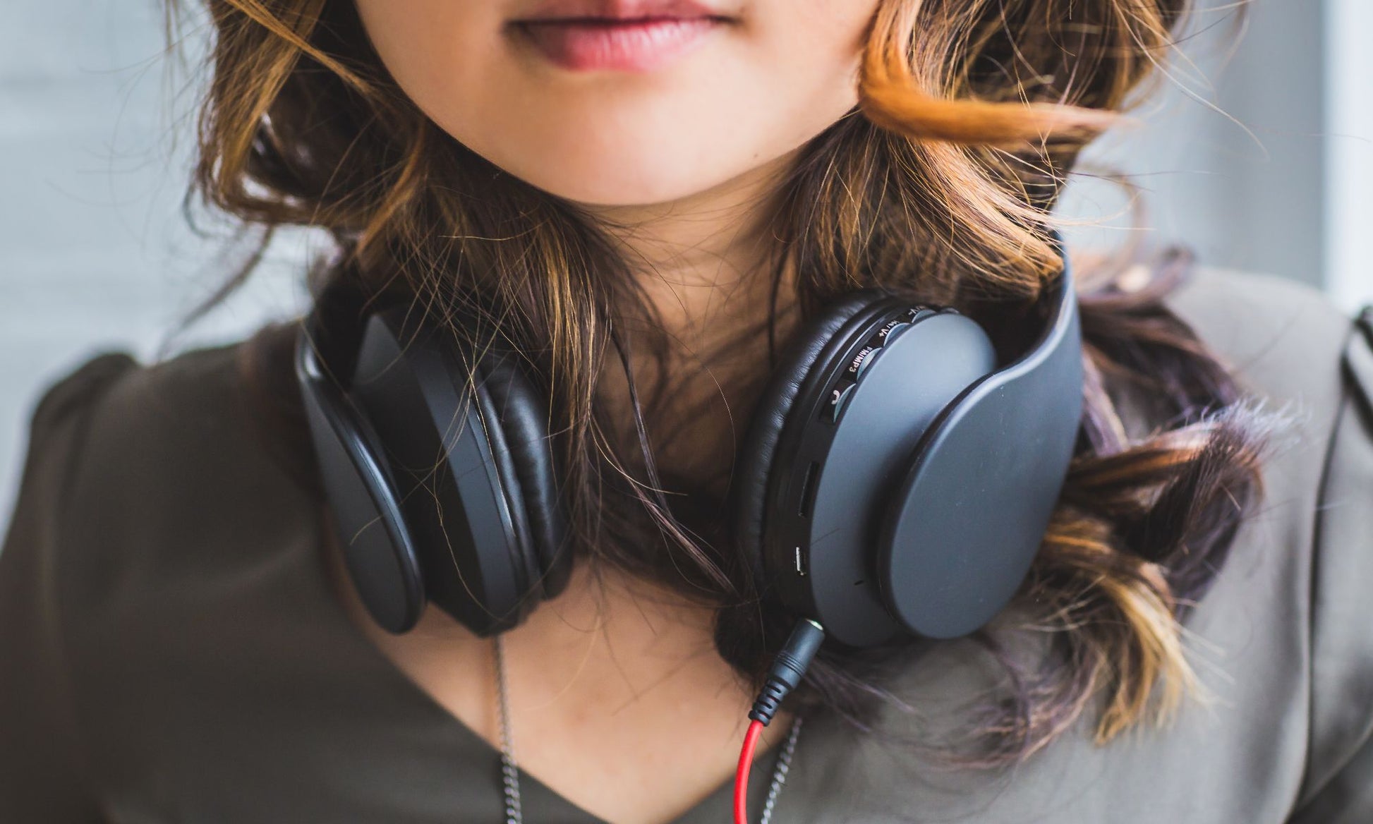 Headphones with Red Cord